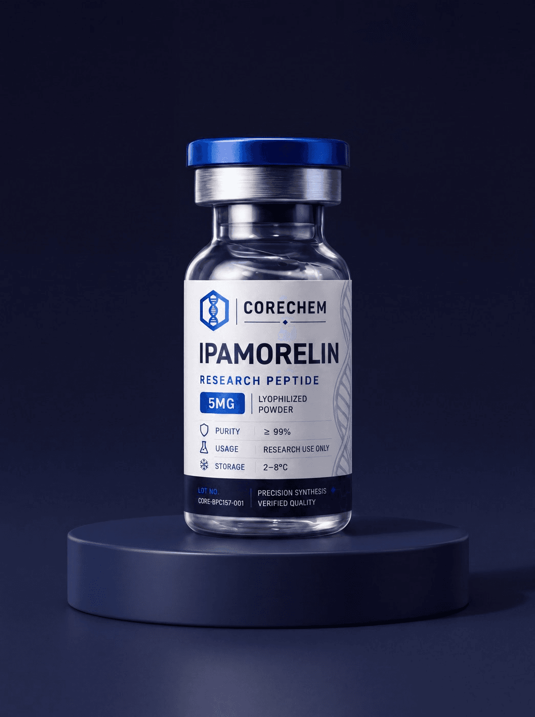 Ipamorelin — research reference material vial