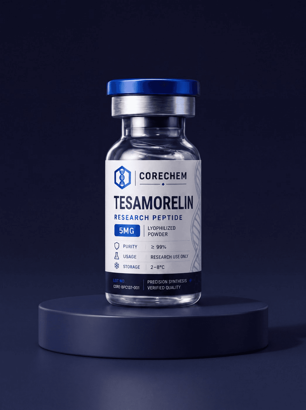 Tesamorelin — research reference material vial